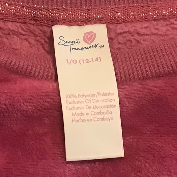 Fluffy! Secret Treasures long sleeved pink crewneck “stay warm” sweatshirt (L) - Picture 11 of 15